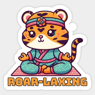 Bengal tiger yoga instructor Sticker